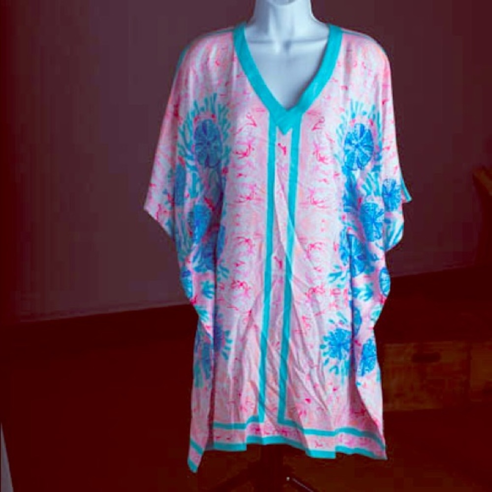 Lilly Pulitzer butterfly sleeve mini caftan